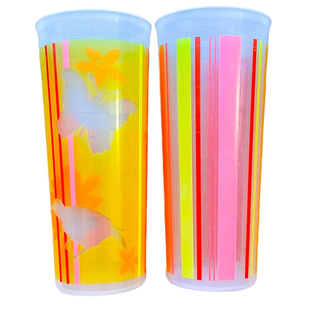 Rare Butterfly Tupperware Plastic Cups